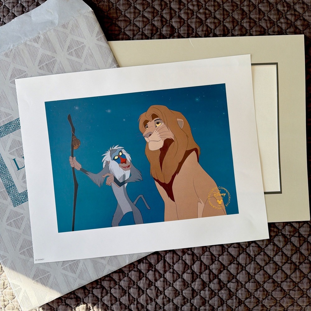 Disney The Lion King Exclusive Commemorative Lithograph Simba W/ Sleeve 1995 - Picture 3 of 4